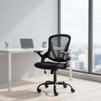 Chaise de bureau moderne noire réglable en hauteur, ergonomique, luxueuse, avec accoudoirs confortables et abordables