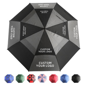 Oversize Double Layer Golf <b>Umbrella</b> Vent 72 Inch Fiber Reinforced Black Fiberglass Frame Customized Color Straight Beach Shade - Product Image 4