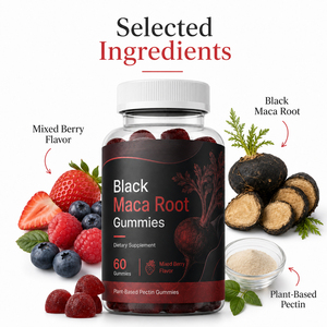 Gomitas de Extracto de Raíz de Ginseng Panax y Maca Roja Negra Herbal, Suplementos para Adultos para Hombres y Mujeres - Apoyo Inmunológico, Gestión de Energía - Product Image 2