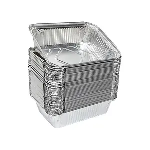 Recyclable Containerized Different Sizes Of Rectangular Aluminium Foil Food Container With Lid Foil Containers