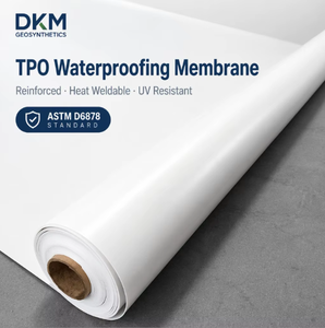 Membrana para Techos TPO de 1.5 mm y 2.0 mm, de una Sola Capa, Reforzada, Impermeabilización de Techos Expuestos, Termosellable, Estándar ASTM, Lámina Blanca - Product Image 1