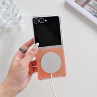 Étui de téléphone rigide mat coloré dégradé durable pour Samsung Galaxy Z Flip 8 7 6 5 4 avec recharge sans fil magnétique et protection anti-chute