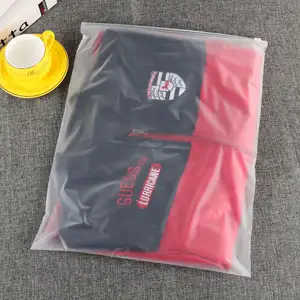 Eco Friendly Zipper Clothes Packaging Frosted Plastic Ziplock Bag Pe Zip Lock Packaging Bag With Your Logo