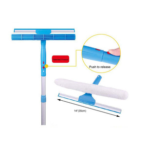 Nettoyeur de vitres <span class=keywords><strong>professionnel</strong></span> sans traces, manche long, <span class=keywords><strong>raclette</strong></span> en caoutchouc de 14 pouces, lavette en microfibre pour le nettoyage des fenêtres - Product Image 5