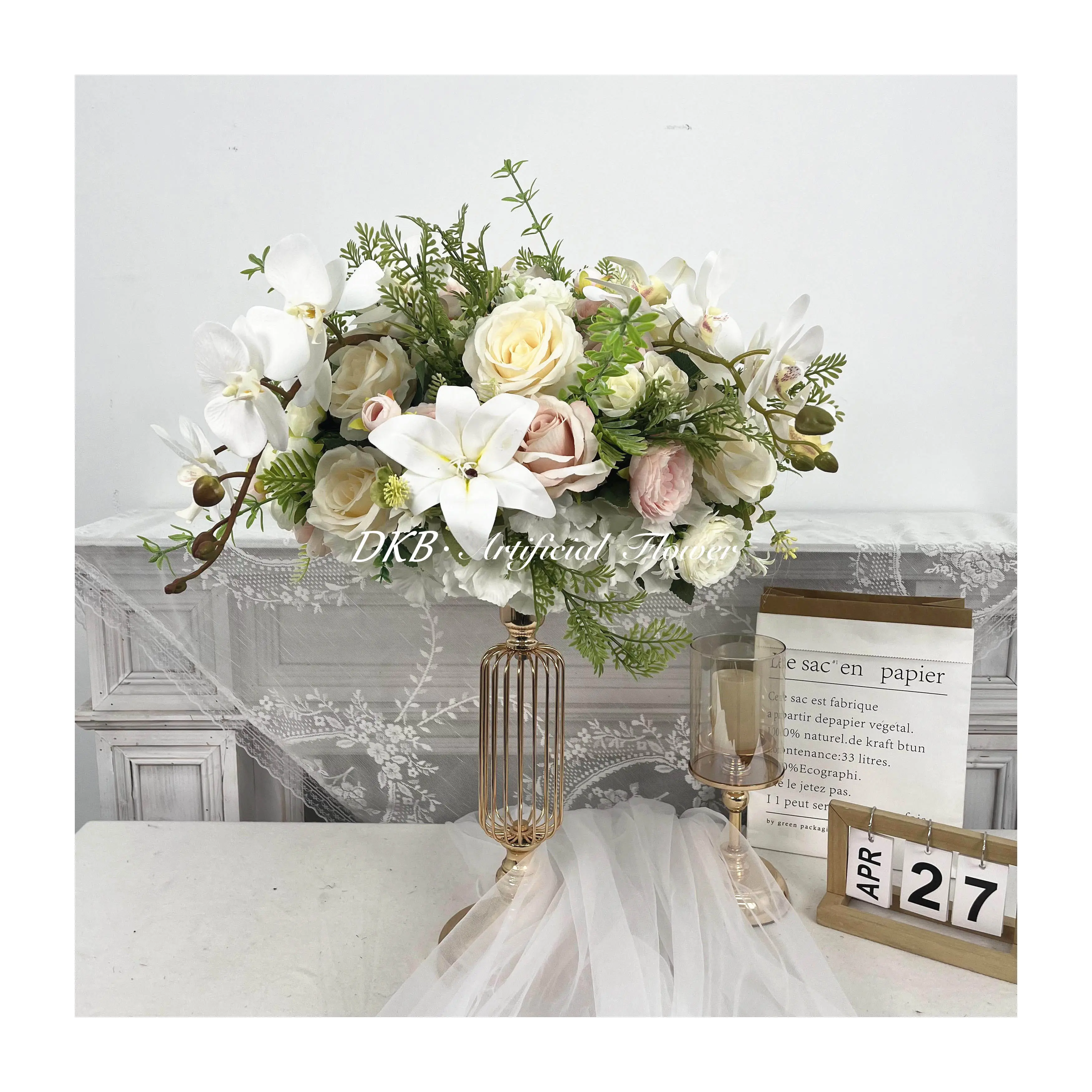 Table de mariage décoratif fleur centre de table bouquet pour la décoration de pièce maîtresse
