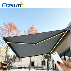 Auvent rétractable moderne et durable sur mesure pour patio et jardin, avec commande à distance, cadre en aluminium, fixation murale, toile en poly. - Product Image 2