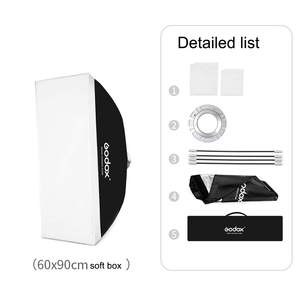 Kit d'éclairage de photographie professionnelle Soft Box 60*90 cm Light Box Photo Video <span class=keywords><strong>Studio</strong></span> - Product Image 5