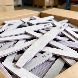 Пилки для ногтей с логотипом на заказ, профессиональные, прочные, с зернистостью 100/180, двусторонние, моющиеся, для натуральных ногтей - Product Image 1