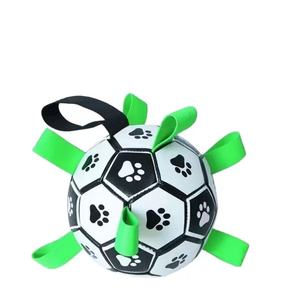 Jouets pour chiens : Ballon de football durable et souple avec sangles, jouets interactifs pour chiens, jouet aquatique pour chiens, balles durables pour chiots, entraînement des chiots - Product Image 6