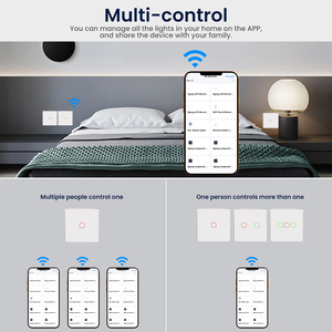 Cnskou nhà thông minh chuyển đổi 1/<span class=keywords><strong>2</strong></span>/3/4 gang không dây điều khiển từ xa tuya Wifi tường ánh sáng đèn cảm ứng thiết bị chuyển mạch ổ cắm Glass Bảng điều chỉnh - Product Image 6