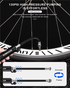 Pompe à vélo portable mini-pompe à air à main haute pression pour vélo de montagne vtt de route gonfleur de pneu <span class=keywords><strong>Schrader</strong></span> Presta <span class=keywords><strong>Valve</strong></span> - Product Image 4