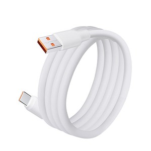 สายยูเอสบี ประเภท ซี 120W การชาร์จอย่างรวดเร็วการถ่ายโอนข้อมูลสำหรับแอนดรอยด์ แอปเปิล หัวเว่ย วีโว่สีขาว 0.5 ม. 1 ม. 2 ม. วัสดุ Tpe - Product Image 5