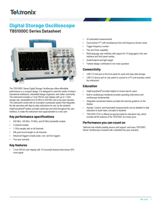 ออสซิลโลสโคป Tektronix TBS1102C 100MHz ออสซิลโลสโคปแบบดิจิตอลความละเอียดสูง 2 ช่องสัญญาณ 1GSa/s TBS1102C ออสซิลโลสโคป Tektronix - Product Image 5