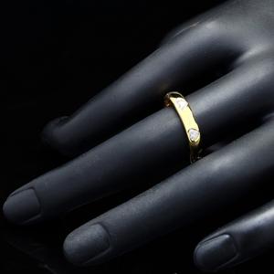 925 Sterling Silver Eternity Band Plaqué Or Vermeil Coeur Forme CZ Classique Bohème Lunette Réglage pour Anniversaire Anniversaire - Product Image 3