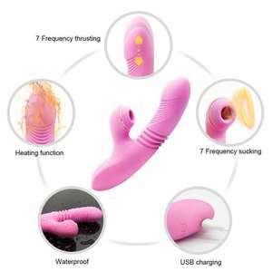 Vibromasseur Lapin en Silicone Rechargeable STELLAR PATH pour Femmes, avec fonctions de Poussée, d'Étirement et de Succion, pour Usage Vaginal et Point G - Product Image 3
