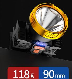 Linterna frontal LED ultraligera CITICITY, 3 modos, recargable, IP44, resistente al agua, con 40000 horas de duración, para caza, hogar, emergencias - Product Image 6