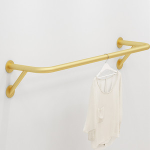 מותגי זהב יוקרתי מתכת-רכוב תצוגת מתלה עיצוב בגדים חנות בגדים - Product Image 3