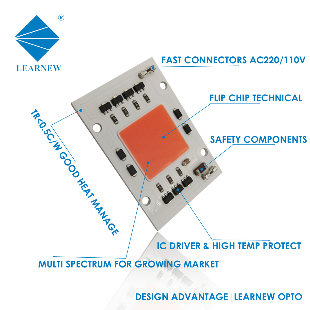 Ac 110v 220v Cob 50w Led Chip 380-780nm 81S2P Circuit