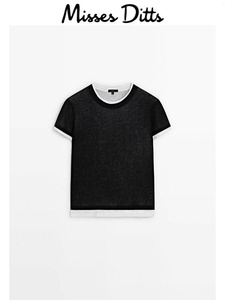 <span class=keywords><strong>T</strong></span>-<span class=keywords><strong>shirt</strong></span> à manches courtes et col rond en lyocell <span class=keywords><strong>gris</strong></span>, style décontracté et simple, coupe ajustée, nouvelle collection 2025 pour femmes MD - Product Image 6