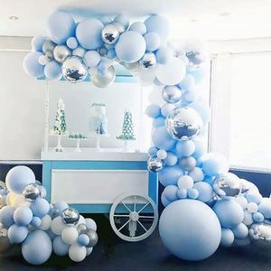 141 pièces bébé douche anniversaire enfants décor garçon bleu avec 4D feuille ballon et blanc couleur ballon arc Kit - Product Image 3