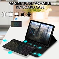 Neues Design Bunte Tastatur mit Hintergrund beleuchtung Magnetische Adsorption Tastatur hülle PU-Ledertasche für iPad 12,9 "/13 Pro/13 Air