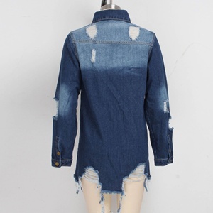 Chaqueta Vaquera de Otoño para Mujer, Cuello Camisero, Manga Larga, <span class=keywords><strong>Abrigo</strong></span> Vaquero, Gabardina Vaquera de Un Solo Pecho - Product Image 5