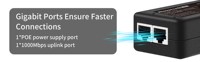 Adaptador de inyector Gigabit PoE, inyector PoE + 15W, inyector Gigabit Power Over Ethernet Plus, 10/100/1000Mbps IEEE 802. 3AF/AT