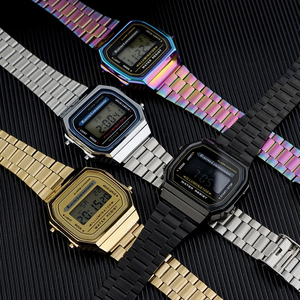 นาฬิกาข้อมือดิจิตอล A130 B145 ตัวเรือนเหลี่ยม สายสแตนเลสสตีล ระบบควอตซ์หรูหรา พร้อมปฏิทิน รุ่น <span class=keywords><strong>F91w</strong></span> - Product Image 4