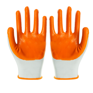 قفازات عمل آمنة ببطانة بوليستر قابلة للتنفس بقياس <span class=keywords><strong>13G</strong></span> وطلاء نتريل ناعم، متينة ومناسبة للبناء - Product Image 1