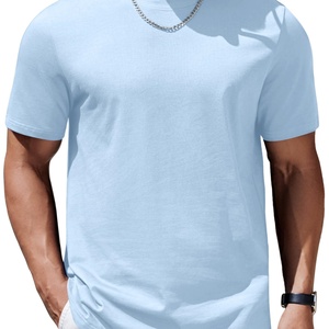 Camiseta Básica Premium para Hombre, de Manga Corta, Cuello Redondo, 100% Algodón, Tejido Grueso, Transpirable y de Secado Rápido - Product Image 1
