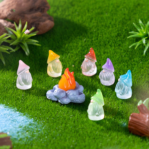 تماثيل تماثيل تماثيل جنية مضيئة في حديقة مظلمة مصغرة راتنج جنوم الحرف الحلي لتزيين كعكة وعاء الزهور - Product Image 4