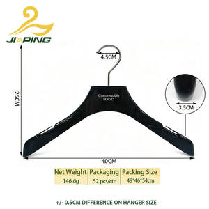 شماعة ملابس فاخرة بطول 40 سم مع شعار مخصص، شماعة واسعة الكتف من البلاستيك ABS للرجال والنساء، شماعة ملابس أحادية الطبقة غير قابلة للانزلاق - Product Image 2