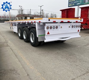 รถพ่วงพื้นเรียบสำหรับขนส่งตู้คอนเทนเนอร์ขนาด 40 ฟุต 3 เพลา ขายตรงจากโรงงาน - Product Image 4