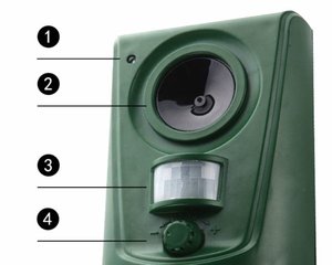 Répulsif à ultrasons pour animaux d'extérieur, dispositif de contrôle des animaux réglable, répulsif infrarouge pour chats et chiens - Product Image 5