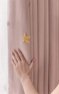 Rideaux brodés en chenille à motif d'étoiles modernes, rideaux brodés de haute qualité pour les chambres de garçons et de filles - Product Image 5