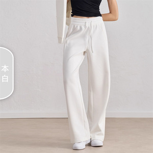 Pantalon large taille mi-haute pour femme Tiyo, en tissu éponge respirant avec cordon de serrage, idéal pour le yoga, le fitness et la course à pied (Spandex/Polyester) - Product Image 1