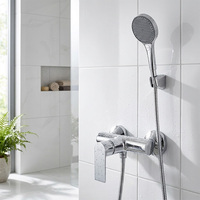 Robinet mural moderne en laiton chromé Ensemble de douche pour salle de bain Ensemble de douche Robinet de baignoire