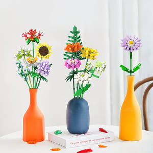 Ensemble de construction Bouquet de fleurs artisanat en plastique créatif nouveauté bloc de construction jouets 418 pièces nouveaux blocs de fleurs cadeaux parfaits - Product Image 4