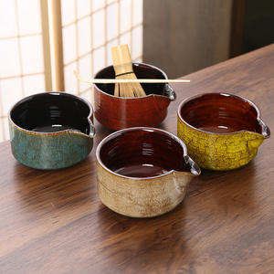 Set da Tè Matcha in Stile Giapponese Retrò, Set di 5 Pezzi con Ciotola in Ceramica Porcellanata e Frusta in Bambù - Product Image 1