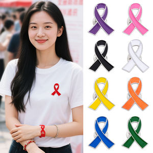 Toptan Metal meme kanseri pembe şerit broş Pin - Product Image 6