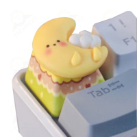 Clavier MX personnalisé Artisan F1/F2 de remplacement de l'étoile souriante mignonne PBT en résine double matériau Tech jaune vert/orange Trims