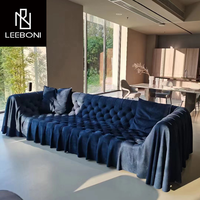 Nouveau design de canapé italien de luxe tufté 3 places Chesterfield canapés modulables tuftés canapé tufté en cuir pour villa