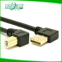 Kabel Printer USB A ke B 90 derajat, kabel Printer USB 2.0 tipe A Male ke kanan & kiri USB 2.0 kabel pemindai Male tipe B