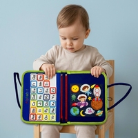 Livre sensoriel Montessori personnalisable en feutre pour la petite enfance, livre d'activités pour bébés, livre d'autocollants magiques pour l'apprentissage précoce, jouets pour enfants et tout-petits