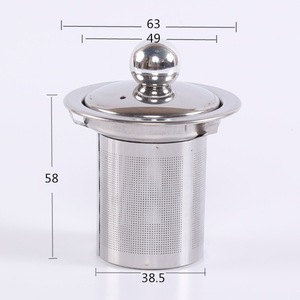 Juego de Infusor de Té Moderno de Acero Inoxidable Pulido con Tapa y Asa, Colador de Té de Malla Fina Reutilizable para Preparación Casera - Product Image 1