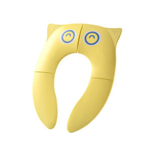 Siège de toilette portable pliable pour bébé, toilettes de voyage pour enfants de 2 à 4 ans, design chat jaune, matériau PP - Product Image 1