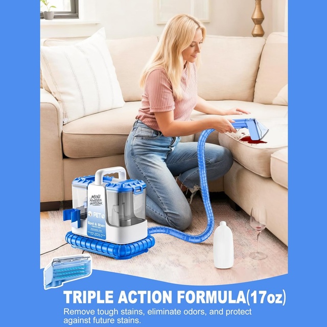 14Kpa Portable Spot Cleaner, Wet/Dry Carpet Upholstery Machine, Deep Stain Removal, Pet Home Car Sofa, OEM CE, 500W