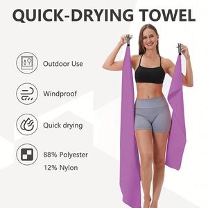Serviette de voyage en microfibre à séchage rapide avec logo personnalisé, serviette de plage compacte et légère pour la salle de sport, la randonnée, le camping, les activités de plein air - Product Image 2