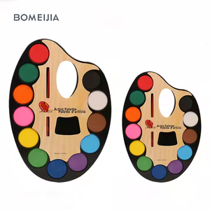 BOMEIJIA 12 colori solido <span class=keywords><strong>torta</strong></span> Set di vernice ad acquerello con pennello per i bambini per la pittura <span class=keywords><strong>su</strong></span> carta tela di vetro - Product Image 1