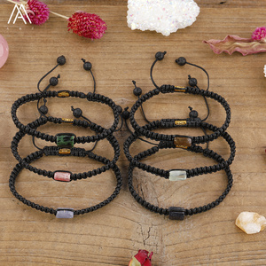 Chuỗi Vòng Tay Đơn Màu Đen, Handmade Xi Lanh Đá Hạt Vòng Tay Trang Sức Thời Trang - Product Image 6